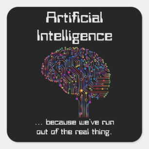 Kunstmatige intelligentie vs Real Thing Vierkante Sticker