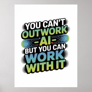 Kunstmatige intelligentie werkt met grafische AI Poster