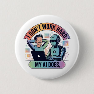 Kunstmatige intelligentie werkt slimmer ronde button 5,7 cm