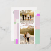 Kunstmatige kerstfeestdag Foto Folie Wenskaart Folie Feestdagen Briefkaart (Voorkant / Achterkant)