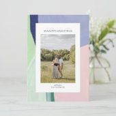 Kunstmatige kerstfeestdag Foto Wenskaart Feestdagenkaart (Staand voorkant)