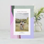 Kunstmatige kerstfeestdag Foto Wenskaart Feestdagenkaart (Staand voorkant)