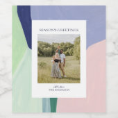 Kunstmatige kerstfeestdag Gift Photo Wine Label Wijn Etiket (Enkel label)