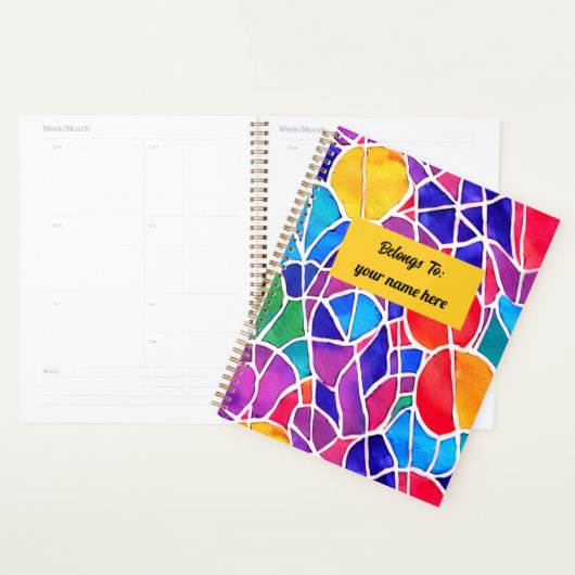 Kunstmatige kleurrijke abstracte geometrische gepe planner (Display)