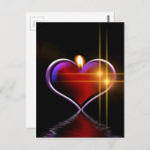 Kunstmatige kleurrijke afbeelding van de hartkaars briefkaart (Voorkant / Achterkant)