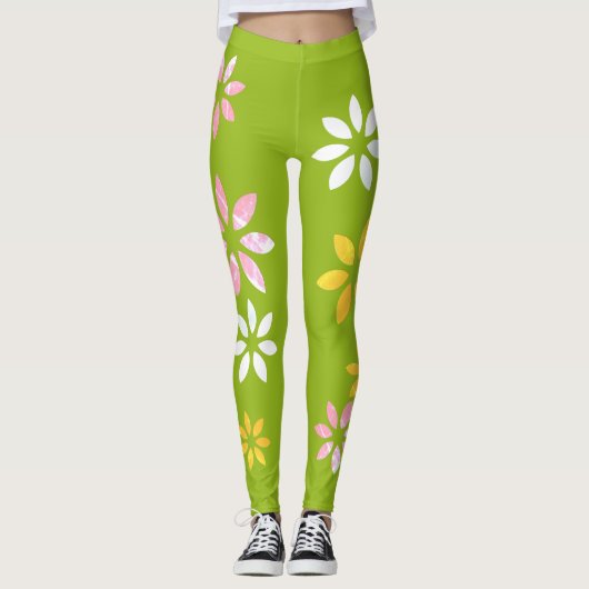 Kunstmatige kleurrijke flessenpatroonbewerkingspar leggings (Voorkant)