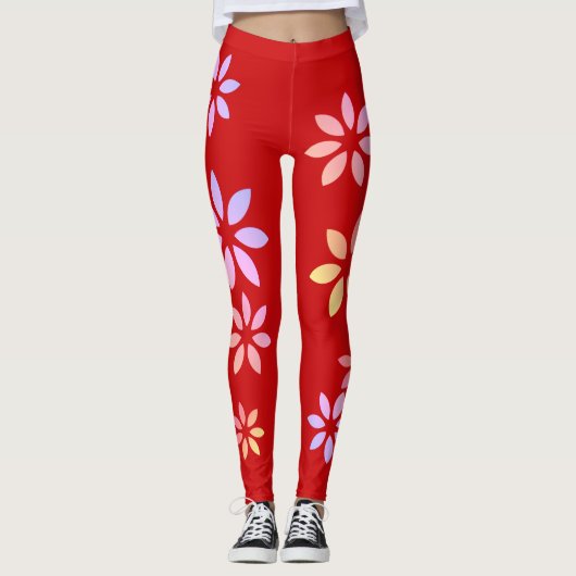 Kunstmatige kleurrijke Floral Pattern oefent Leggi Leggings (Voorkant)