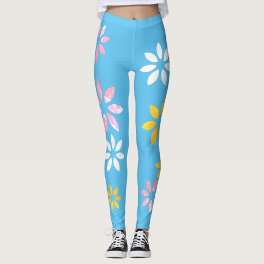 Kunstmatige kleurrijke Floral Pattern oefent Leggi Leggings (Voorkant)