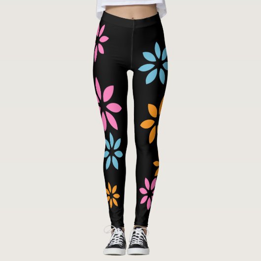 Kunstmatige kleurrijke Floral Pattern oefent Leggi Leggings (Voorkant)
