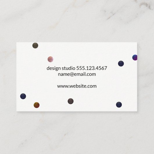 Kunstmatige kleurrijke getextureerde bollen visitekaartje (Achterkant)