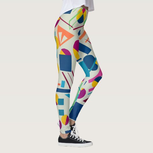 Kunstmatige kleurrijke leggings met volledige leng (Rechts)