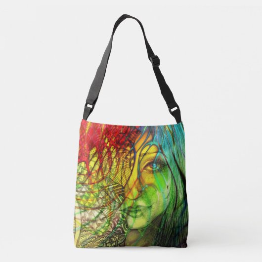 Kunstmatige, kleurrijke regenboog Origineel Kunstm Crossbody Tas (Achterkant)