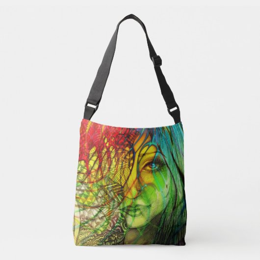 Kunstmatige, kleurrijke regenboog Origineel Kunstm Crossbody Tas (Voorkant)