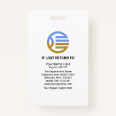 Kunstmatige kromtegrenzen Werknemer Fotosjabloon Badge (Achterkant)