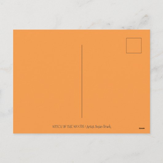 KUNSTMATIGE KUNST IN SPOOKY-BOSSEN, ZWARTE KAT EN  FEESTDAGENKAART (Achterkant)