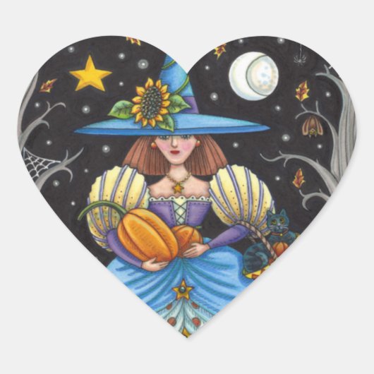 KUNSTMATIGE KUNST IN SPOOKY-BOSSEN, ZWARTE KAT EN  HART STICKER (Voorkant)