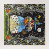 KUNSTMATIGE KUNST IN SPOOKY-BOSSEN, ZWARTE KAT EN LEGPUZZEL (Horizontaal)