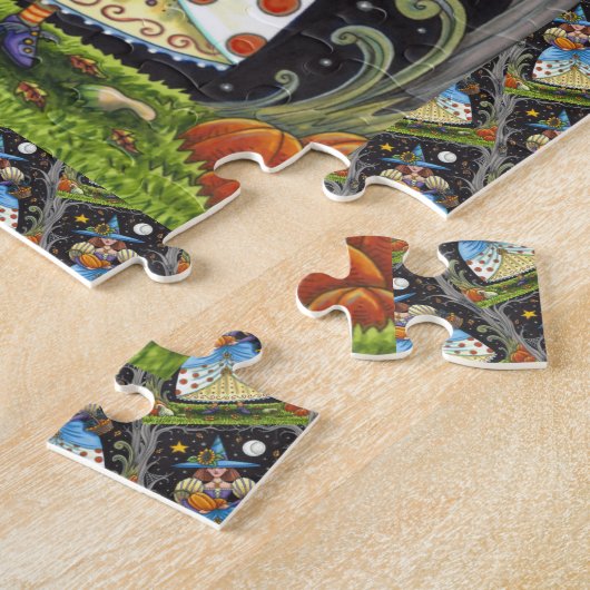 KUNSTMATIGE KUNST IN SPOOKY-BOSSEN, ZWARTE KAT EN  LEGPUZZEL (Zijkant)