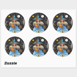 KUNSTMATIGE KUNST IN SPOOKY-BOSSEN, ZWARTE KAT EN RONDE STICKER