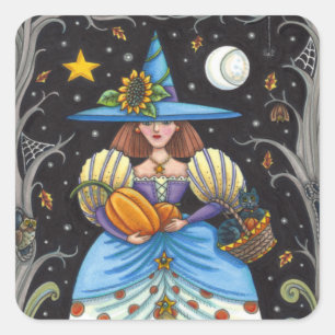 KUNSTMATIGE KUNST IN SPOOKY-BOSSEN, ZWARTE KAT EN VIERKANTE STICKER