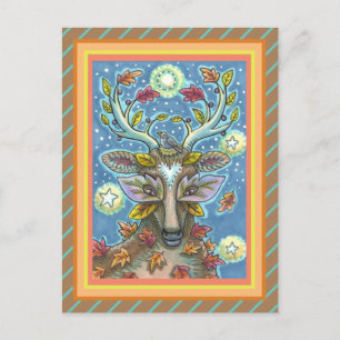 KUNSTMATIGE KUNSTSTROOM IN AUTUMN FOREST, BIRD NES BRIEFKAART