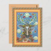 KUNSTMATIGE KUNSTSTROOM IN AUTUMN FOREST, BIRD NES BRIEFKAART (Voorkant / Achterkant)