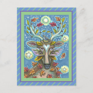 KUNSTMATIGE KUNSTSTROOM IN AUTUMN FOREST, BIRD NES BRIEFKAART