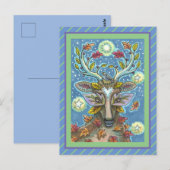 KUNSTMATIGE KUNSTSTROOM IN AUTUMN FOREST, BIRD NES BRIEFKAART (Voorkant / Achterkant)