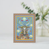 KUNSTMATIGE KUNSTSTROOM IN AUTUMN FOREST, BIRD NES BRIEFKAART (Staand voorkant)