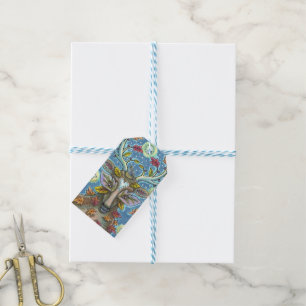 KUNSTMATIGE KUNSTSTROOM IN AUTUMN FOREST, BIRD NES CADEAULABEL