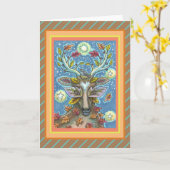 KUNSTMATIGE KUNSTSTROOM IN AUTUMN FOREST, BIRD NES KAART (Gele Bloem)