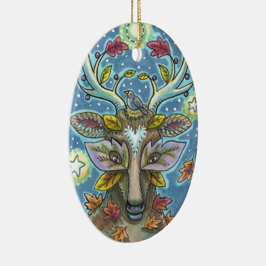 KUNSTMATIGE KUNSTSTROOM IN AUTUMN FOREST, BIRD NES KERAMISCH ORNAMENT (Rechts)