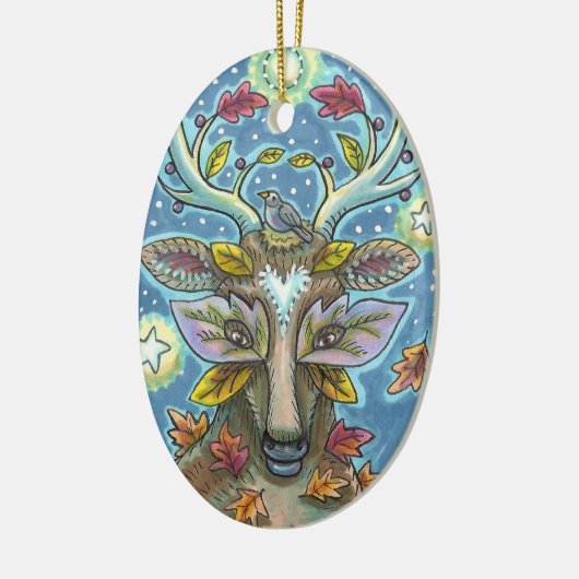 KUNSTMATIGE KUNSTSTROOM IN AUTUMN FOREST, BIRD NES KERAMISCH ORNAMENT (Links)