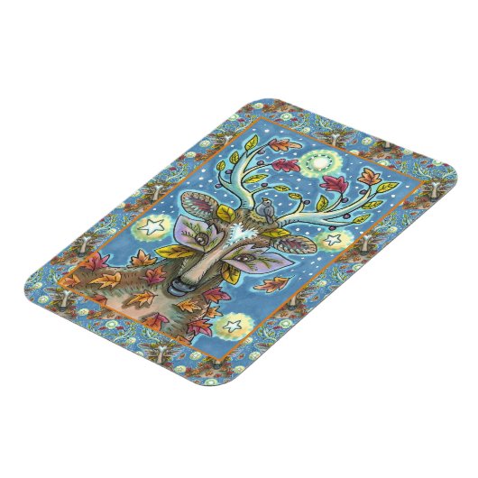 KUNSTMATIGE KUNSTSTROOM IN AUTUMN FOREST, BIRD NES MAGNEET (Linkerzijde)