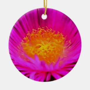 Kunstmatige magenta roze rooster bloemenkunst keramisch ornament