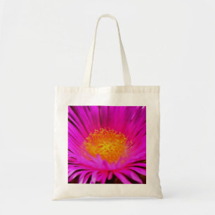 Kunstmatige magenta roze rooster bloemenkunst tote bag