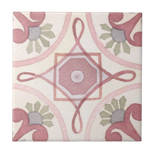 Kunstmatige, met de hand geschilderde florale Wate Tegeltje