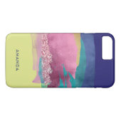 Kunstmatige metalen penseelstreken met monogram Case-Mate iPhone case (Achterkant (Horizontaal))