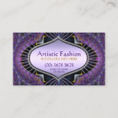 Kunstmatige Mode Fractal Art Paars Visitekaartje (Voorkant)