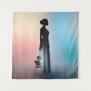 Kunstmatige mode studio foto van prachtige elegant wandkleed