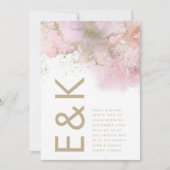 Kunstmatige moderne Folie Waterverf Monogram bruil Kaart (Voorkant)