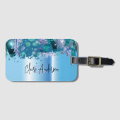 Kunstmatige moderne glam groen Paars blauw metaal Bagagelabel (Voorkant (horizontaal))