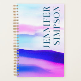 Kunstmatige moderne ombre roze en Paars Abstract Planner