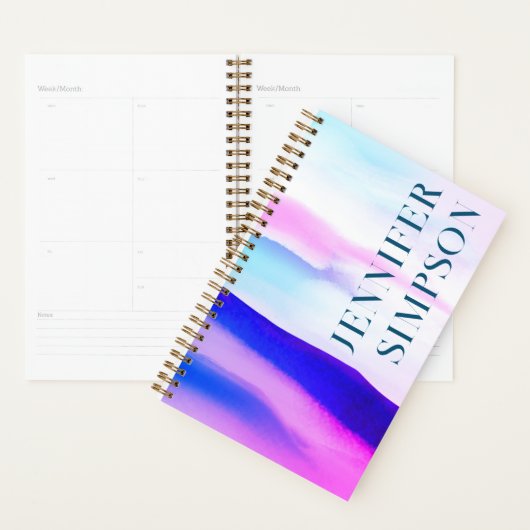 Kunstmatige moderne ombre roze en Paars Abstract Planner (Display)