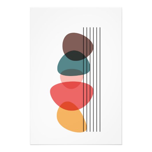 Kunstmatige moderne organische vormen foto afdruk (Voorkant)