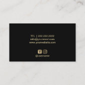 Kunstmatige, moderne zwarte en gouden lips visitekaartje (Achterkant)