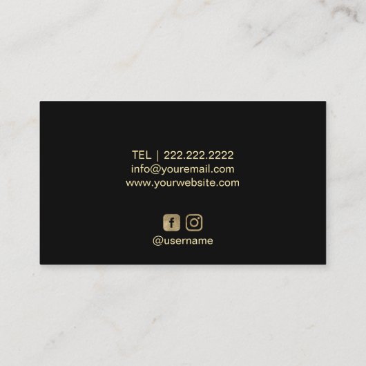 Kunstmatige, moderne zwarte en gouden lips visitekaartje (Achterkant)