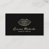 Kunstmatige, moderne zwarte en gouden lips visitekaartje (Voorkant)