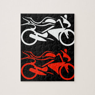 Kunstmatige motorfiets legpuzzel
