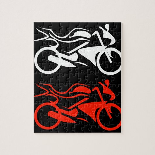 Kunstmatige motorfiets legpuzzel (Verticaal)